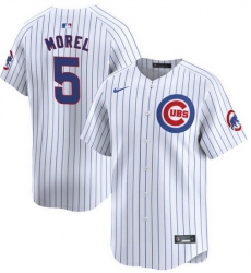 Men Chicago Cubs 5 Christopher Morel White 2024 Home Limited Stitched Baseball Jersey