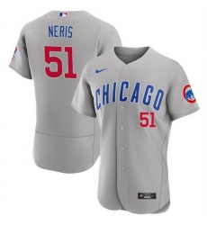 Men Chicago Cubs 51 H E9ctor Neris Grey Flex Base Stitched Baseball Jersey