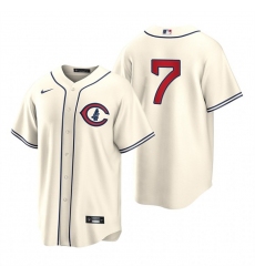 Men Chicago Cubs 7 Yan Gomes 2022 Cream Field Of Dreams Cool Base Stitched Baseball Jersey
