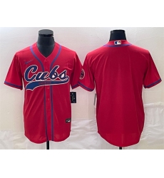 Men Chicago Cubs Blank Red Cool Base Stitched Baseball Jersey