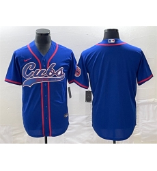 Men Chicago Cubs Blank Royal Cool Base Stitched Baseball Jersey