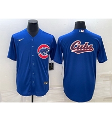 Men Chicago Cubs Royal Team Big Logo Cool Base Stitched Jersey