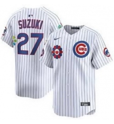 Men Chicago Cubs Seiya Suzuki #7 White 2025 Tokyo Series Limited Stitched Baseball Jersey II