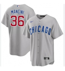 Men Chicago Cubs Trey Mancini #36 Gray Cool Base Stitched MLB Jersey
