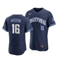 Men's Chicago Cubs #16 Patrick Wisdom 2021 Navy City Connect Stitched MLB Jersey