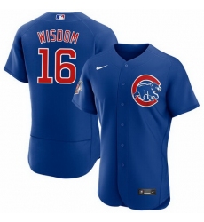 Men's Chicago Cubs #16 Patrick Wisdom Blue Flex Base Stitched Jersey