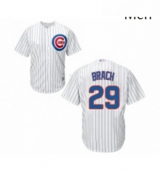 Mens Chicago Cubs 29 Brad Brach Replica White Home Cool Base Baseball Jersey 