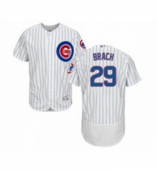 Mens Chicago Cubs 29 Brad Brach White Home Flex Base Authentic Collection Baseball Jersey