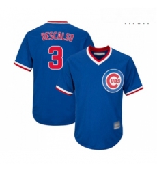 Mens Chicago Cubs 3 Daniel Descalso Replica Royal Blue Cooperstown Cool Base Baseball Jersey 