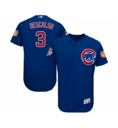 Mens Chicago Cubs 3 Daniel Descalso Royal Blue Alternate Flex Base Authentic Collection Baseball Jersey