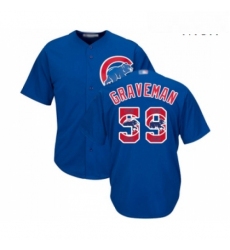 Mens Chicago Cubs 59 Kendall Graveman Authentic Royal Blue Team Logo Fashion Cool Base Baseball Jersey 
