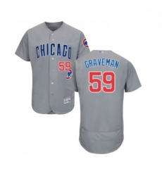 Mens Chicago Cubs 59 Kendall Graveman Grey Road Flex Base Authentic Collection Baseball Jersey