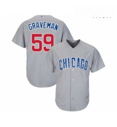 Mens Chicago Cubs 59 Kendall Graveman Replica Grey Road Cool Base Baseball Jersey 