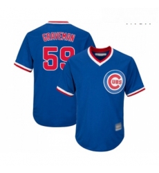 Mens Chicago Cubs 59 Kendall Graveman Replica Royal Blue Cooperstown Cool Base Baseball Jersey 