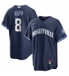 Men's Chicago Cubs #8 Ian Happ Nike City Connect Replica Player Navy Jersey