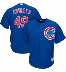 Men's Chicago Cubs Jake Arrieta #44 Royal Blue Cool Base Jersey