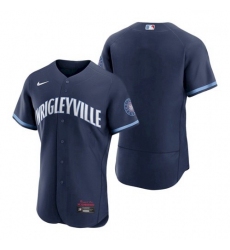 Men's Chicago Cubs Wrigleyville Navy 2021 City Connect Authentic Jersey