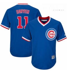 Mens Majestic Chicago Cubs 11 Yu Darvish Replica Royal Blue Cooperstown Cool Base MLB Jersey 