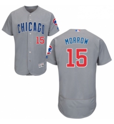 Mens Majestic Chicago Cubs 15 Brandon Morrow Grey Road Flex Base Authentic Collection MLB Jersey
