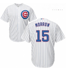 Mens Majestic Chicago Cubs 15 Brandon Morrow Replica White Home Cool Base MLB Jersey 