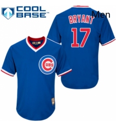 Mens Majestic Chicago Cubs 17 Kris Bryant Authentic Royal Blue Cooperstown MLB Jersey
