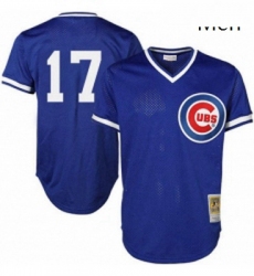 Mens Majestic Chicago Cubs 17 Kris Bryant Authentic Royal Blue Throwback MLB Jersey