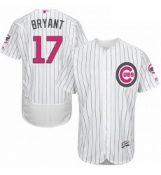 Mens Majestic Chicago Cubs 17 Kris Bryant Authentic White 2016 Mothers Day Fashion Flex Base MLB Jersey