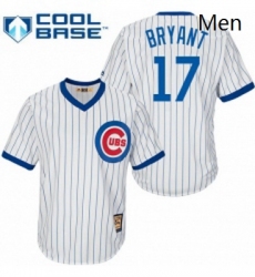 Mens Majestic Chicago Cubs 17 Kris Bryant Replica White Home Cooperstown MLB Jersey