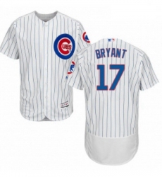 Mens Majestic Chicago Cubs 17 Kris Bryant White Home Flex Base Authentic Collection MLB Jersey