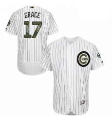 Mens Majestic Chicago Cubs 17 Mark Grace Authentic White 2016 Memorial Day Fashion Flex Base MLB Jersey