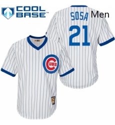 Mens Majestic Chicago Cubs 21 Sammy Sosa Authentic White Home Cooperstown MLB Jersey