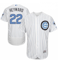 Mens Majestic Chicago Cubs 22 Jason Heyward Authentic White 2016 Fathers Day Fashion Flex Base MLB Jersey
