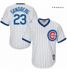 Mens Majestic Chicago Cubs 23 Ryne Sandberg Authentic White Home Cooperstown MLB Jersey