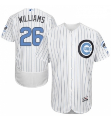 Mens Majestic Chicago Cubs 26 Billy Williams Authentic White 2016 Fathers Day Fashion Flex Base MLB Jersey 