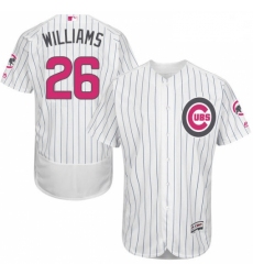 Mens Majestic Chicago Cubs 26 Billy Williams Authentic White 2016 Mothers Day Fashion Flex Base MLB Jersey 