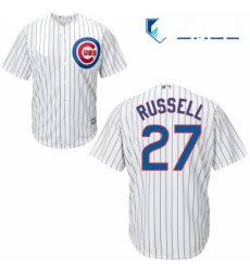 Mens Majestic Chicago Cubs 27 Addison Russell Replica White Home Cool Base MLB Jersey