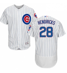 Mens Majestic Chicago Cubs 28 Kyle Hendricks White Home Flexbase Authentic Collection MLB Jersey