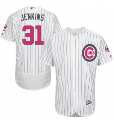 Mens Majestic Chicago Cubs 31 Fergie Jenkins Authentic White 2016 Mothers Day Fashion Flex Base MLB Jersey 
