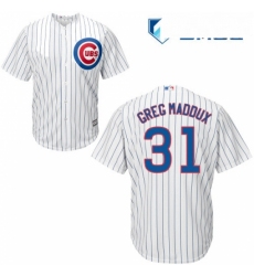 Mens Majestic Chicago Cubs 31 Greg Maddux Replica White Home Cool Base MLB Jersey