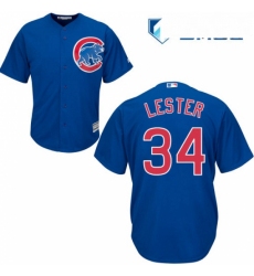 Mens Majestic Chicago Cubs 34 Jon Lester Replica Royal Blue Alternate Cool Base MLB Jersey