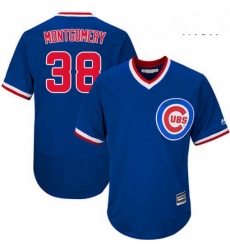 Mens Majestic Chicago Cubs 38 Mike Montgomery Replica Royal Blue Cooperstown Cool Base MLB Jersey