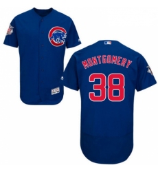 Mens Majestic Chicago Cubs 38 Mike Montgomery Royal Blue Alternate Flexbase Authentic Collection MLB Jersey