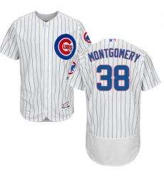 Mens Majestic Chicago Cubs 38 Mike Montgomery White Home Flexbase Authentic Collection MLB Jersey