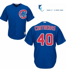 Mens Majestic Chicago Cubs 40 Willson Contreras Replica Royal Blue Alternate Cool Base MLB Jersey