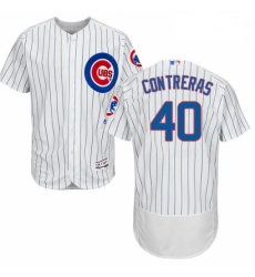 Mens Majestic Chicago Cubs 40 Willson Contreras White Home Flexbase Authentic Collection MLB Jersey