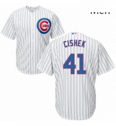 Mens Majestic Chicago Cubs 41 Steve Cishek Replica White Home Cool Base MLB Jersey 