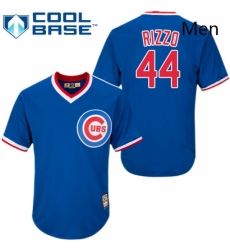 Mens Majestic Chicago Cubs 44 Anthony Rizzo Authentic Royal Blue Cooperstown MLB Jersey