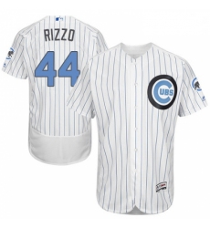 Mens Majestic Chicago Cubs 44 Anthony Rizzo Authentic White 2016 Fathers Day Fashion Flex Base MLB Jersey