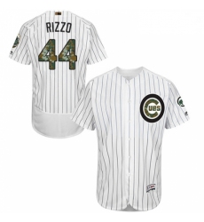 Mens Majestic Chicago Cubs 44 Anthony Rizzo Authentic White 2016 Memorial Day Fashion Flex Base MLB Jersey 