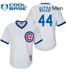 Mens Majestic Chicago Cubs 44 Anthony Rizzo Authentic White Home Cooperstown MLB Jersey